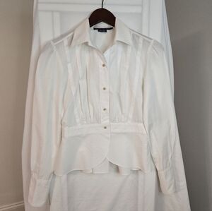 Ralph Lauren White Peplum Shirt